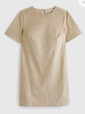 Abercrombie & Fitch Tan Short-Sleeve Shift Dress